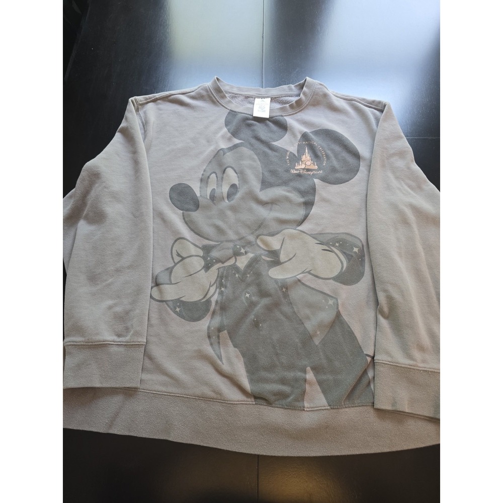Disney 50th Anniversary Mickey Mouse Grey Sweater‎ Sweatshirt XL Disney Parks
